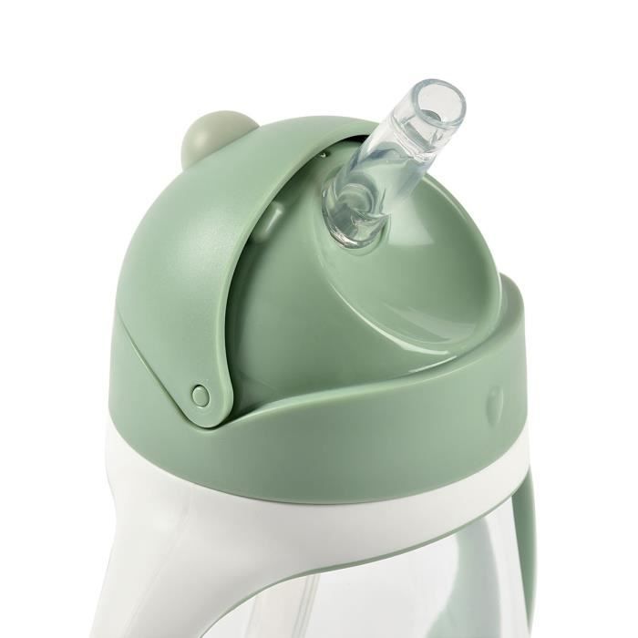 Tasse D'Apprentissage Béaba 2 En 1 - 300ml - Étanche - Avec Paille - Poignées Amovibles - Terracotta