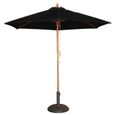 Parasol de terrasse professionnel noir - Bolero - Rond - 2,5m - Bois et métal-0