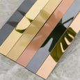 1 rouleau de stickers muraux miroir Moulures en acier inoxydable décoration de plafond de mur de fond doré Noir brillant 2cm*5m-0