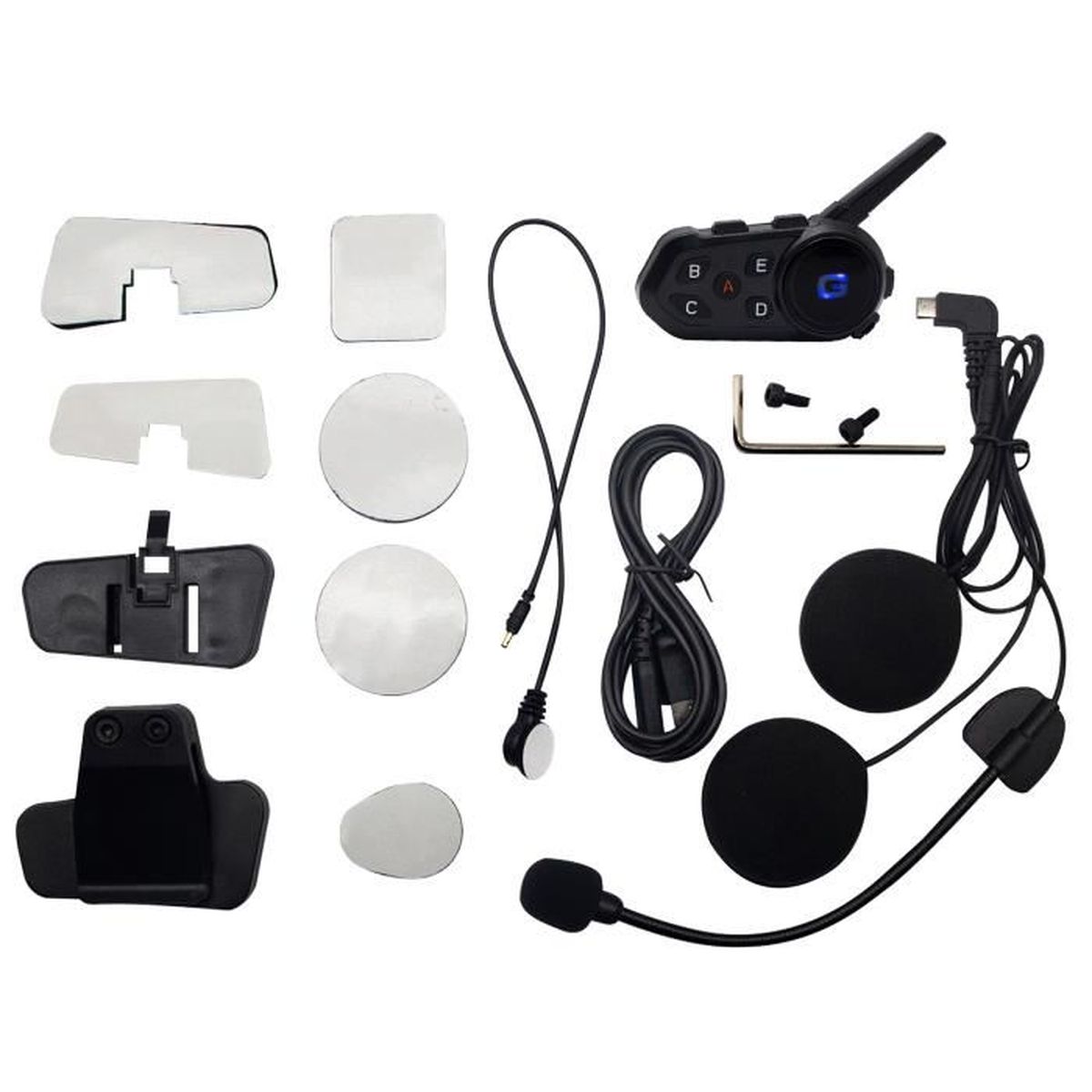 Interphone vélo double microphone Bluetooth 5.1 interphone casque moto  1200m interphone Bluetooth - Cdiscount Auto