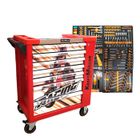 Servante d'atelier Kraft Muller KM-7-6- RACING Moto GP ROUGE - 255 outils inclus - 7 tiroirs & 1 porte - Type chariot, roulettes
