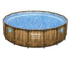 Kit Piscine hors sol tubulaire BESTWAY - Power Steel™ - 488 x 122 cm - Ronde (filtre à cartouche, bâche, échelle)