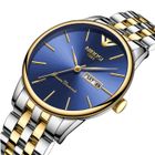 SHARPHY Montre Homme de marque 2021 Bracelet Acier inoxydable quartz etanche date Bleu , Simple et Classique