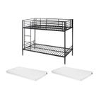 VENTE-UNIQUE Lits superposés DUOTIS II - 2 x 90 x 190 cm - Noir + matelas