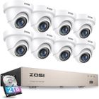 ZOSI 8CH H.265+ 1080P HD DVR 2T Disque dur 8pcs Caméra dômes 2MP Alerte Instantanée Détection de Mouvement Vision Nocturne 20