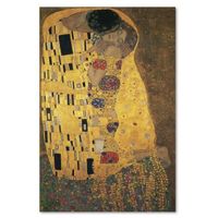 Tableau sur toile, Reproduction de la peinture de G. Klimt - baiser (I-55348) 60x90 cm