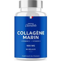 COLLAGENE MARIN PUR + Vitamine A et E - TYPE I et III Biodisponible - Spécial peau, Anti-Rides, Articulations