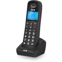 SPC Gossip 2 – Téléphone fixe sans fil, écran lumineux, touches grands, mains libres, identification de l'appelant et mode ECO