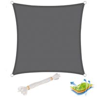 WOLTU Voile d’ombrage carré en polyester, protection contre le soleil avec protection UV pour jardin ou camping,4x4m, Gris