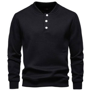 Pull Ample Boutonné Tricot Col Rond Homme - Confortable Et Décontracté