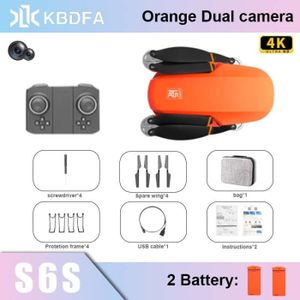 DRONE Orange-4K-Double-2B-KBDFA S6S Mini Drone Fpv Gps P