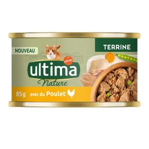 BOITES - PATÉES LOT DE 6 - ULTIMA NATURE - Pâtée pour chat Adulte en terrine au poulet - boîte de 85 g