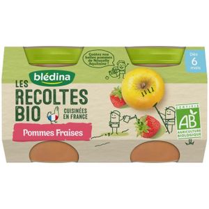 COMPOTE DESSERT FRUITÉ Blédina Les Récoltes Bio Pot Compote Pommes Fraise