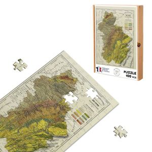 PUZZLE Puzzle Classique 100 pièces 39 Jura Département Carte Géologique Ancienne France Région