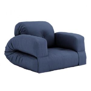 FUTON Fauteuil futon standard convertible INSIDE 75 - HIPPO CHAIR - Bleu marine - Mousse - 1 personne