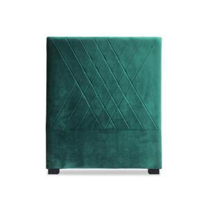 TÊTE DE LIT Tête de lit - MENZZO - Diam 90cm - Velours Vert - Coutures décoratives - Elégance et chic