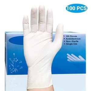 Lot de 100 gants jetables antibactériens de protection jetables en PVC pour examen médical l 