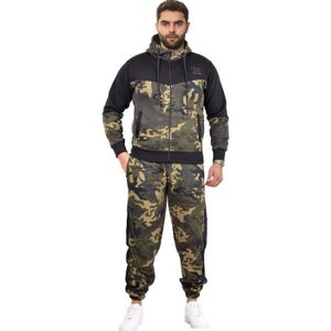 SURVÊTEMENT Survêtement Homme Camo Vert Imprimé avec Sweat à C