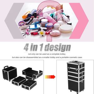 4 En 1 Valise Trolley Maquillage Esthetique Grande Capacite Malette Cosmetique Avec Roulette Noir Achat Vente Trolley Materiel 7077356265332 Cdiscount