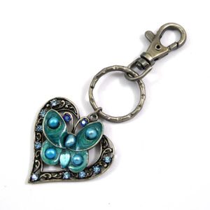 Bijou de sac - porte clé tortue tour rouge articulée strass cristal