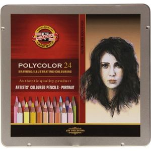 CRAYON DE COULEUR Koh-I-Noor Polycolor Portrait Crayons de Couleur pour l'Artiste (Set de 24)259