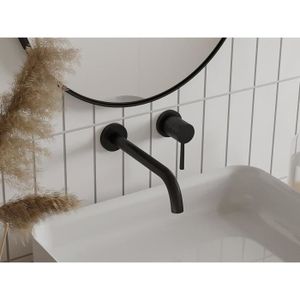Mitigeur de lavabo avec douchette laiton H31.5cm noir/antique pour salle de  bain rétro