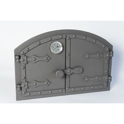 Porte De Four En Fonte 116x79 Cm Avec Thermomètre - Pour Fumoir, Four à Pizza, Extérieur