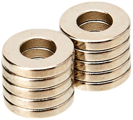 First4magnets F674-4 - 4 Magneti Al Neodimio N42, Disco 10x10 Mm, Forza 3,9 Kg, Rivestimento Nichel-Rame-Nichel, Confezione Originale