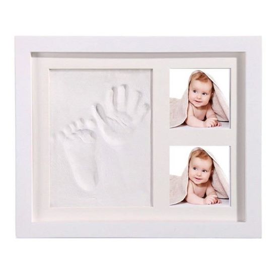 Cadre D Empreintes De Bebe Cadeau Souvenir Bebe Blanc Cdiscount Maison