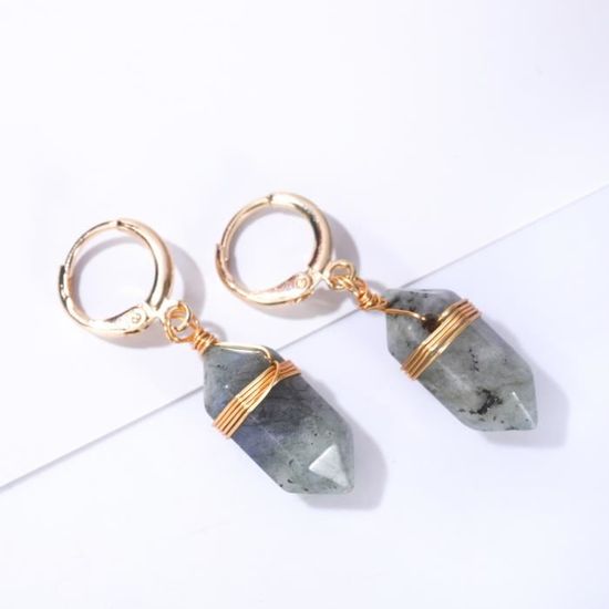 Boucles D'oreilles Pendantes Goutte - Perles Africaines Main En Cuivre Plaqué 24k - Neuf