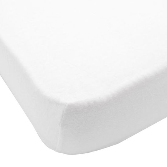 Babycalin Drap housse pour berceau - 83 x 50 cm - Jersey carde 130gr/m² 100% coton bio - Blanc
