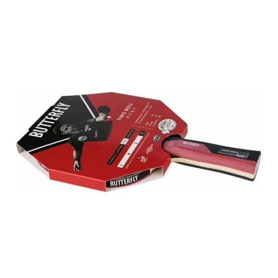 Raquette Ping Pong Butterfly Force - Professionnelle ITTF Noir/Rouge