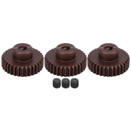 Ensemble 3 Pignons Acier 22T 48DP 3.175mm – Upgrade Performant Pour Voiture RC 1/10 Brushless Ou Brushed