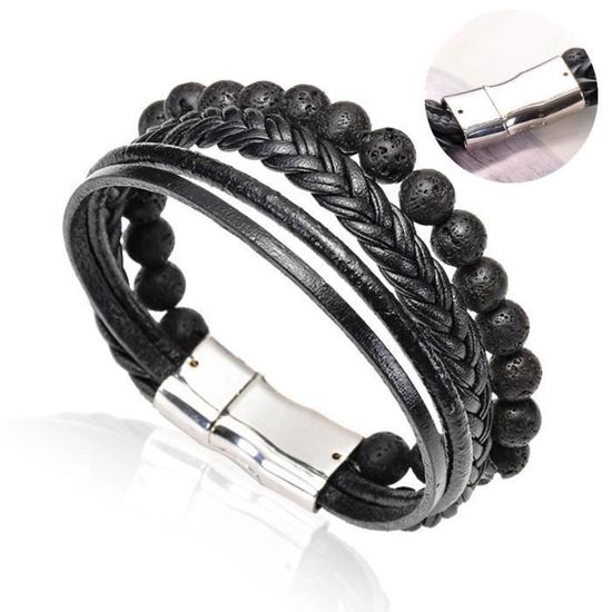 Bracelet Homme En Pierres Naturelles - Cadeau Idéal Pour Père, Mari, Ami !