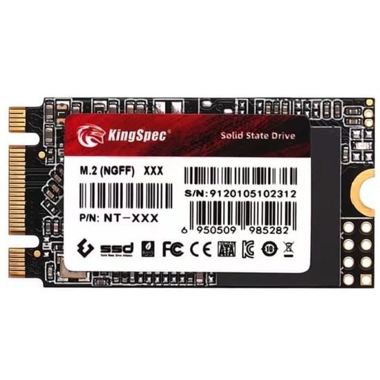 SSD M.2 SATA KingSpec 512 Go (NGFF 2242) – Neuf