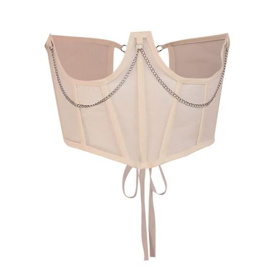Corset Femme Marron SZIVYSHI Femme Satin Serre Taille Lingerie