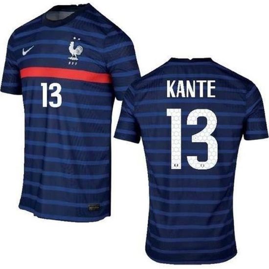 T-shirt Kanté Equipe De France - Collection Officielle FFF, Coton, Taille Enfant - Supporteur, Qualité Licenciée, Made In France