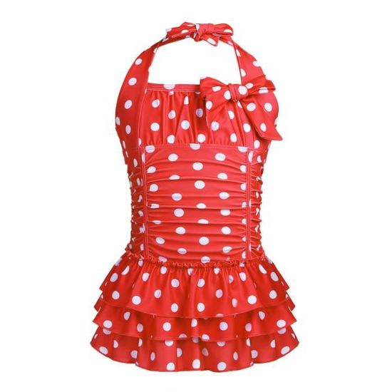 Maillot de bain 1 pièce motif rayé multicolore