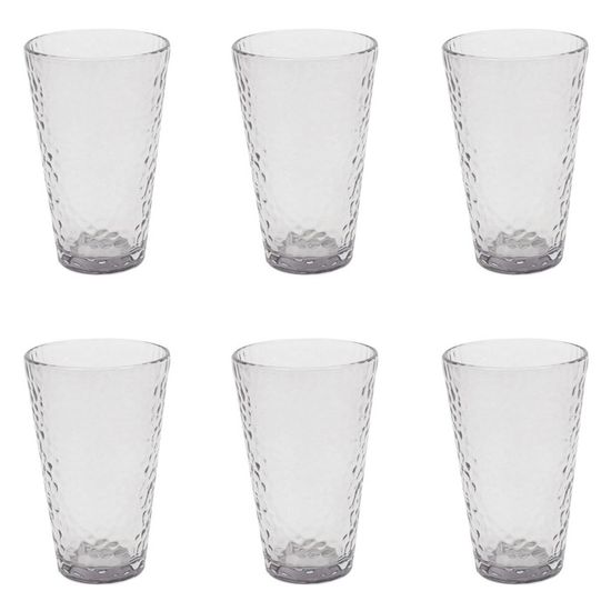 Verres à Boire DOITOOL - Lot De 6 - 330 Ml - Cristal Fin Carré - Pour Eau, Jus, Bière, Cocktails - Lave-vaisselle Safe