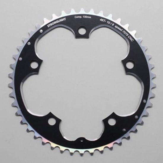 Stronglight Plateau route 5bra d.130 38dts interieur noir alu 7075 type shimano 9-10v. | 53.7 € - Culture Vélo