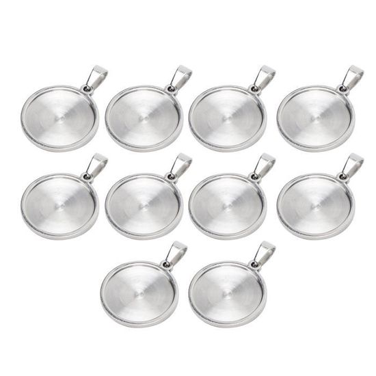 24 Cabochons Et Supports Pendentifs DIY - Formes Rondes, Cœur, Carré, Larme - Verre Transparent Et Alliage