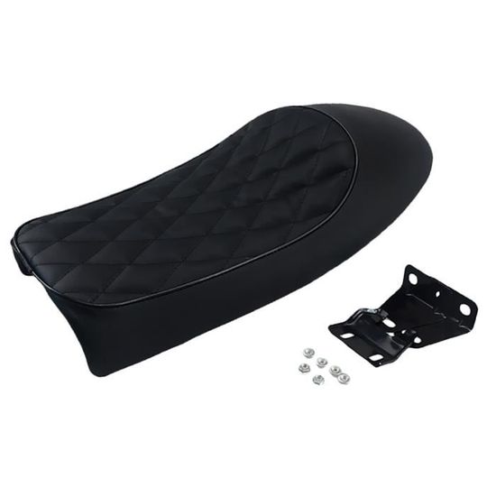 PAL Siège De Moto En Cuir Pu Vintage Cafe Racer Coussin De Selle Plat Pour Honda Cg125 Gn Cg