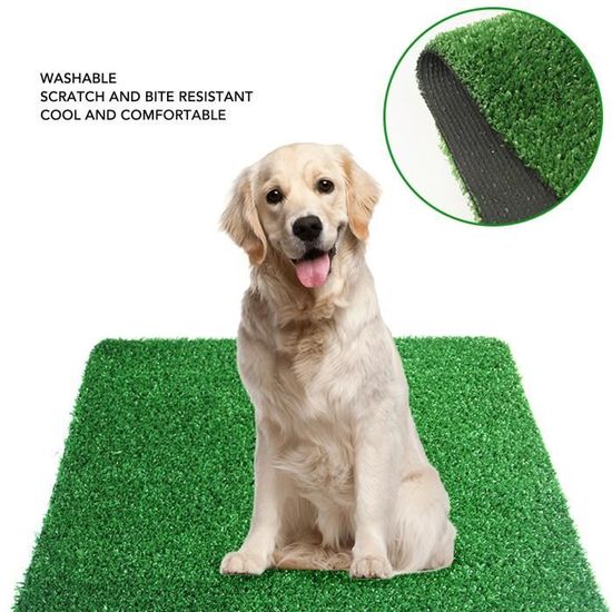 Tapis D'Urine Réutilisable Pour Chien - Gazon Artificiel Lavable - Apprentissage Propreté Intérieur/Extérieur - 2