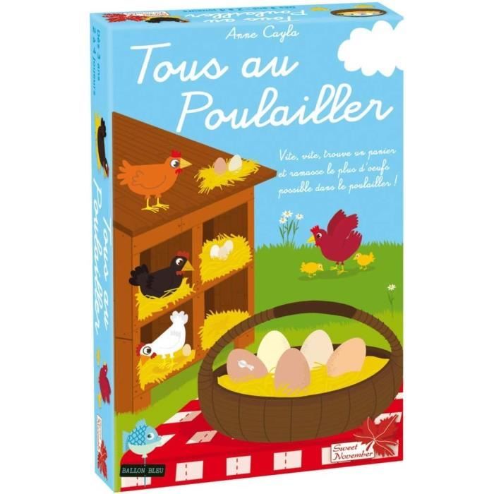 Jeu De Société 'Tous Au Poulailler' - Pour Enfants Dès 3 Ans - 2 à 4 Joueurs - Règles évolutives - Premier Jeu éducatif - 6