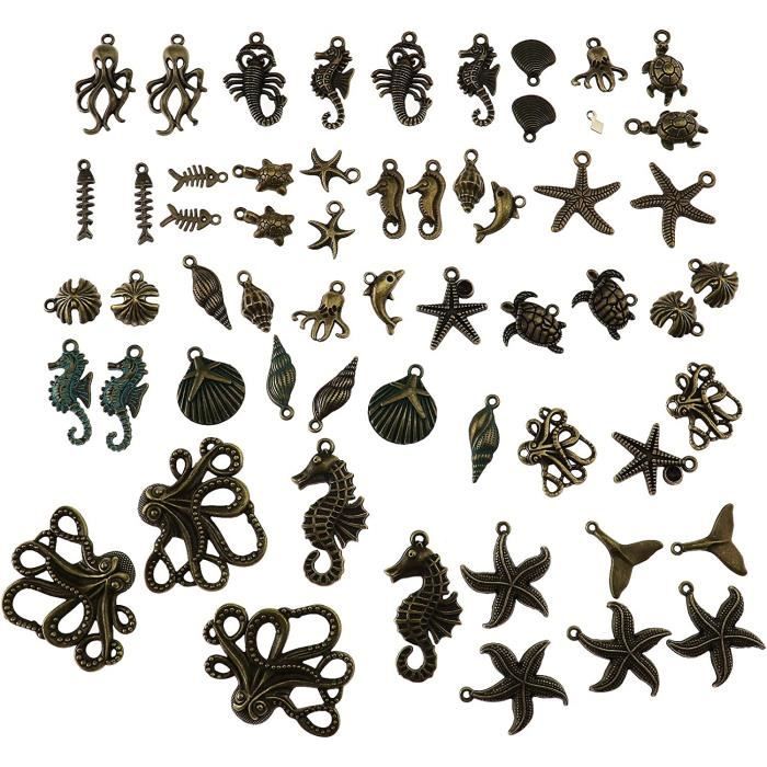 Collier Pendentif étoile De Mer Bronze Sur Cordon Noir - Bijou Marin