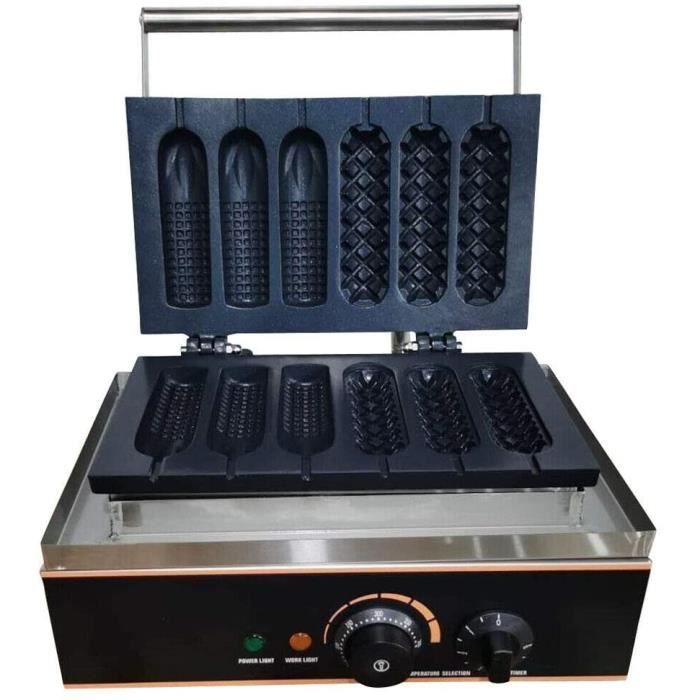 Gaufrier Commercial Gaufres 6 Pièces Gaufrier Gaufrier En Acier Inoxydable 1500W
