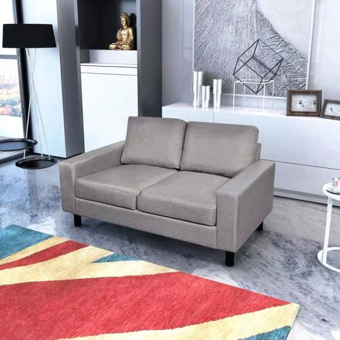 YULINSHOP Canapé à 2 places Tissu Gris clair