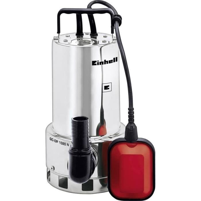 Einhell Pompe d’évacuation pour eaux chargées GC-DP 1020 N (1000 W, Profondeur d'immersion 5 m, Câble d‘alimentation 10 m, Corps en