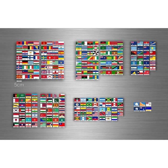 Planche autocollant sticker drapeau pays monde r1