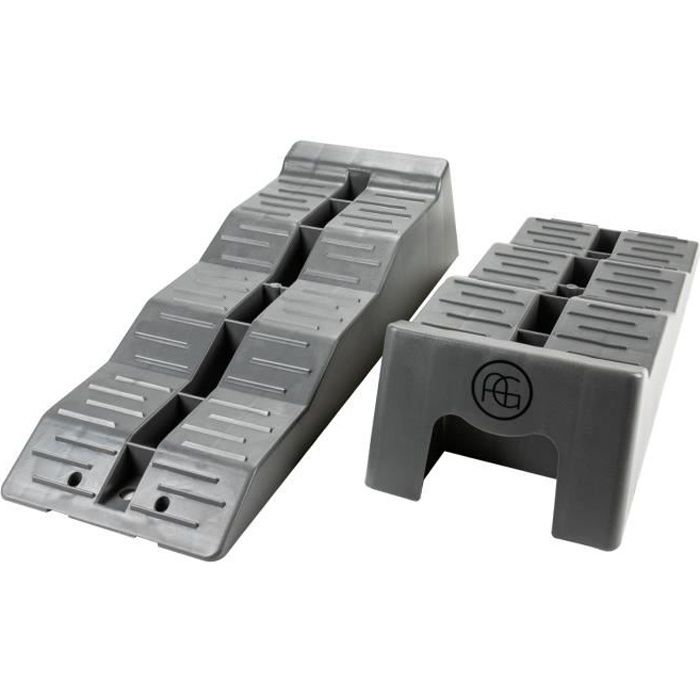 Lot de 2 cales de support réglables en hauteur 28-43 cm charge 2722 kg pour caravane ou remorque Camco 